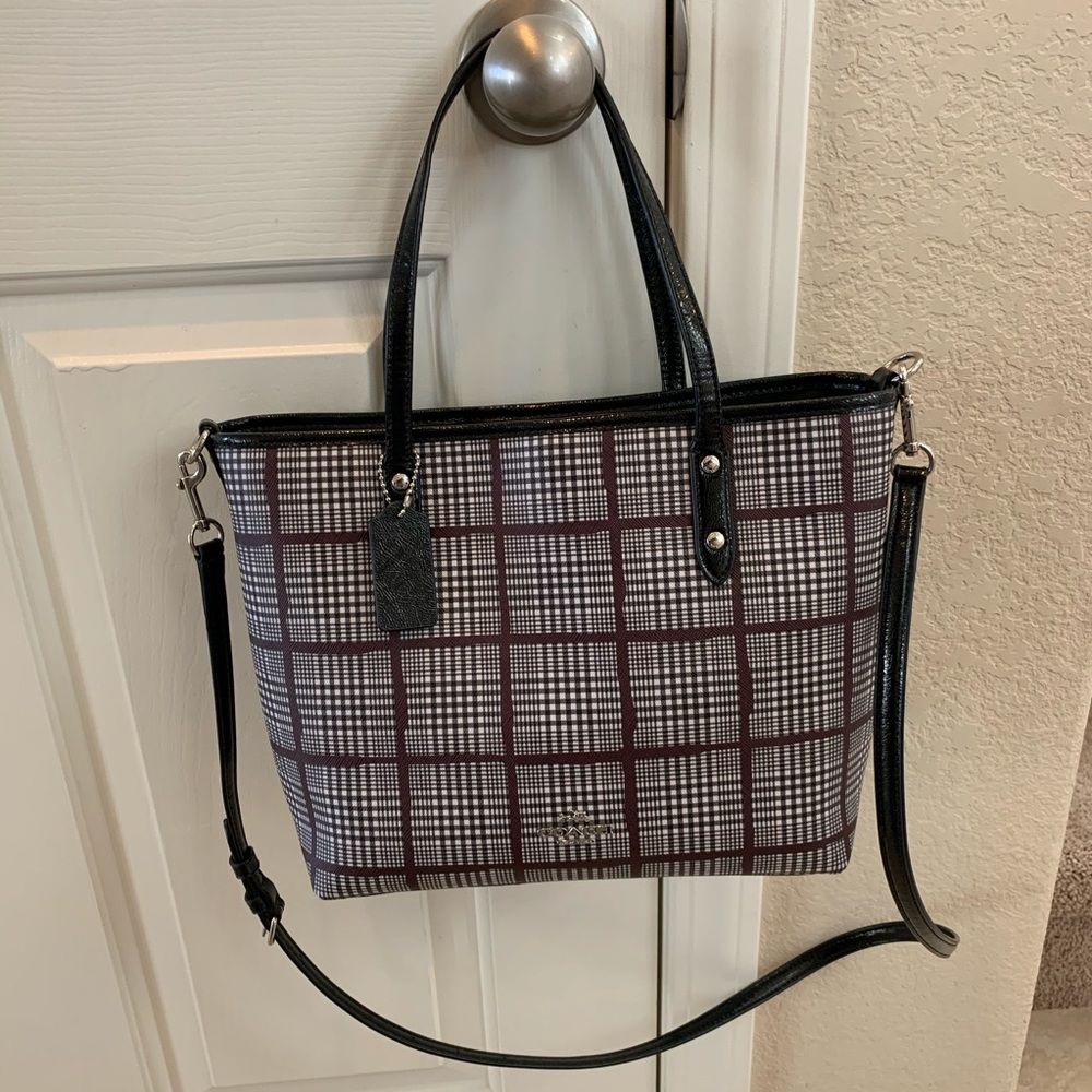 Authentic Coach Glen Plaid Metro Tote Bag